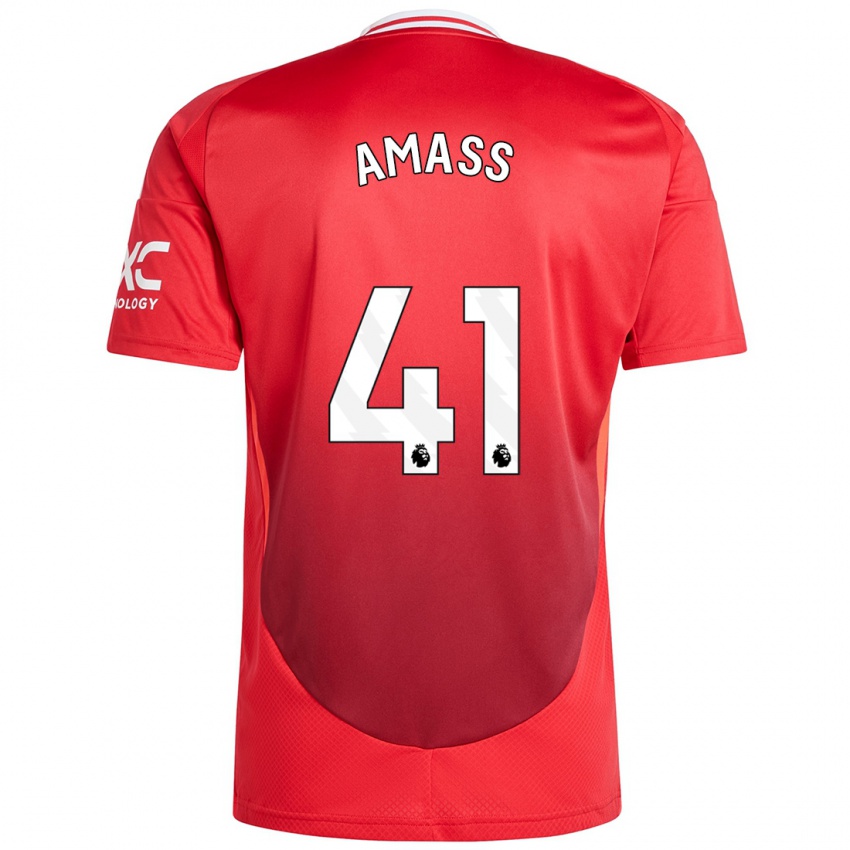 Niño Camiseta Harry Amass #41 Rojo Brillante 1ª Equipación 2024/25 La Camisa