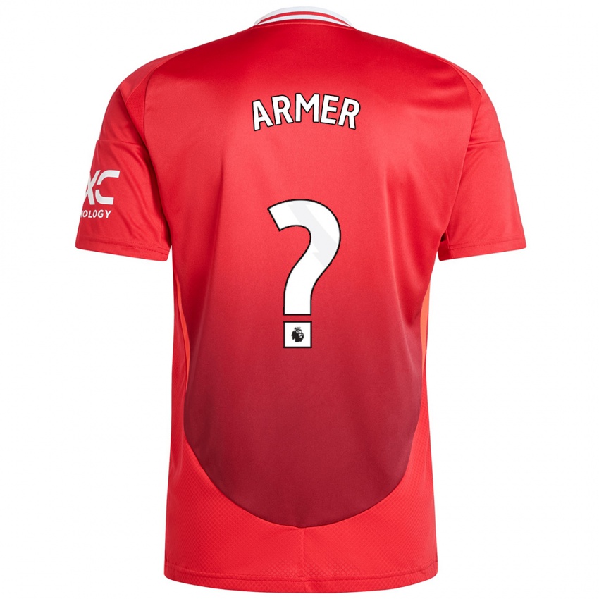 Niño Camiseta Daniel Armer #0 Rojo Brillante 1ª Equipación 2024/25 La Camisa