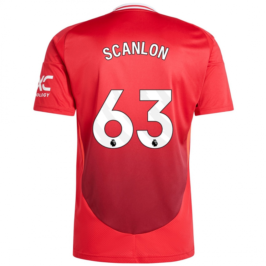 Niño Camiseta James Scanlon #63 Rojo Brillante 1ª Equipación 2024/25 La Camisa