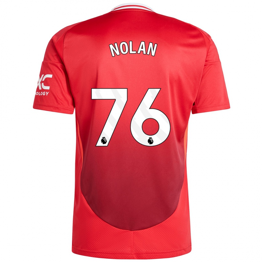 Niño Camiseta James Nolan #76 Rojo Brillante 1ª Equipación 2024/25 La Camisa