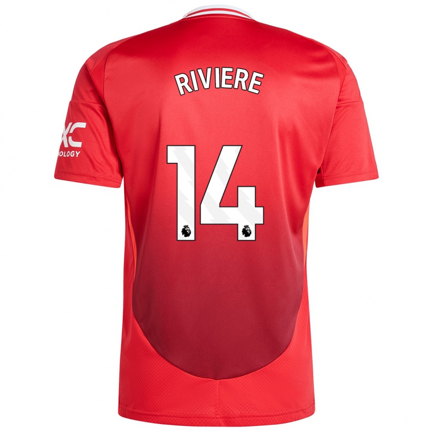 Niño Camiseta Jayde Riviere #14 Rojo Brillante 1ª Equipación 2024/25 La Camisa