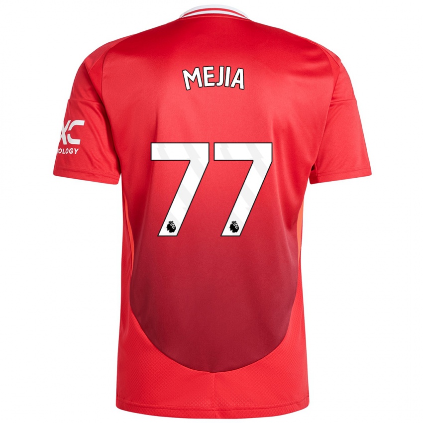 Niño Camiseta Mateo Mejia #77 Rojo Brillante 1ª Equipación 2024/25 La Camisa