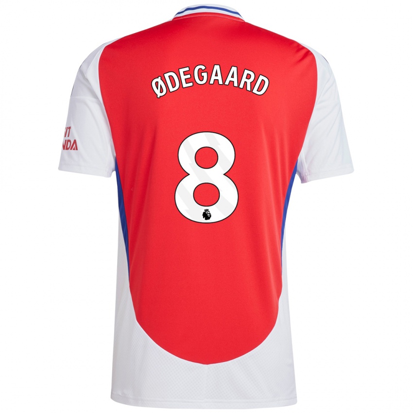 Niño Camiseta Martin Odegaard #8 Rojo Blanco 1ª Equipación 2024/25 La Camisa