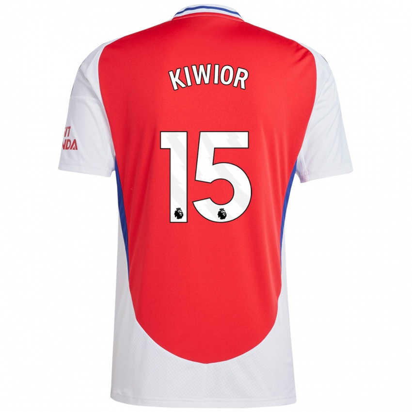 Niño Camiseta Jakub Kiwior #15 Rojo Blanco 1ª Equipación 2024/25 La Camisa