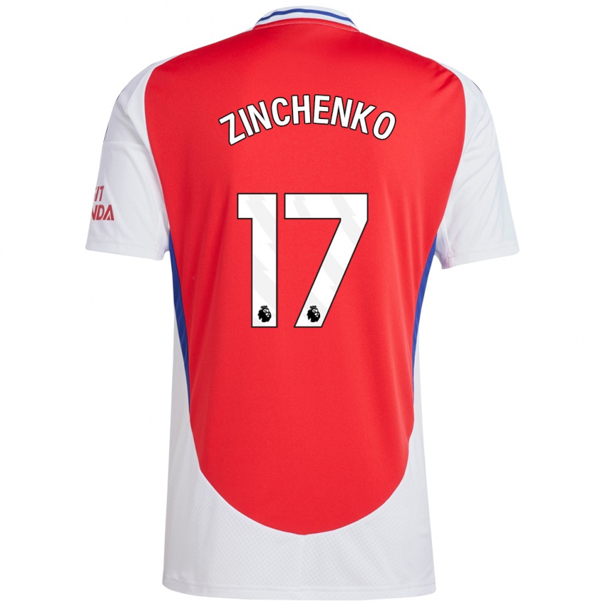 Niño Camiseta Oleksandr Zinchenko #17 Rojo Blanco 1ª Equipación 2024/25 La Camisa