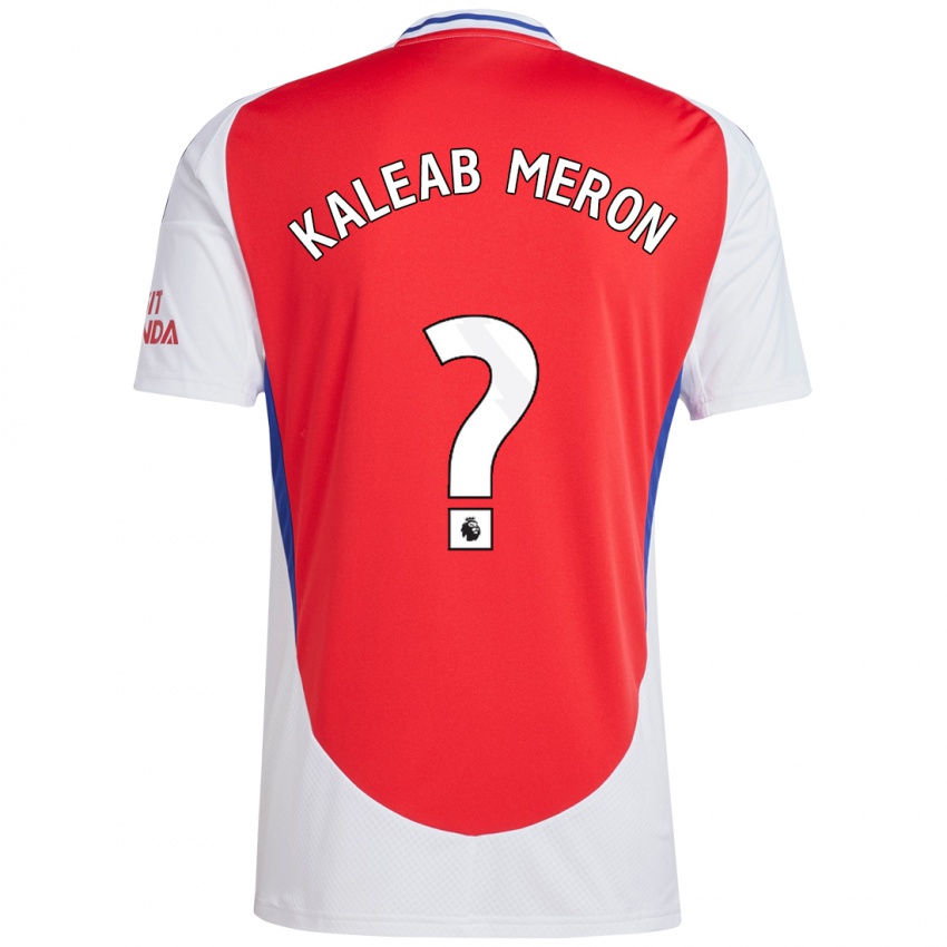 Niño Camiseta Kaleab Meron #0 Rojo Blanco 1ª Equipación 2024/25 La Camisa