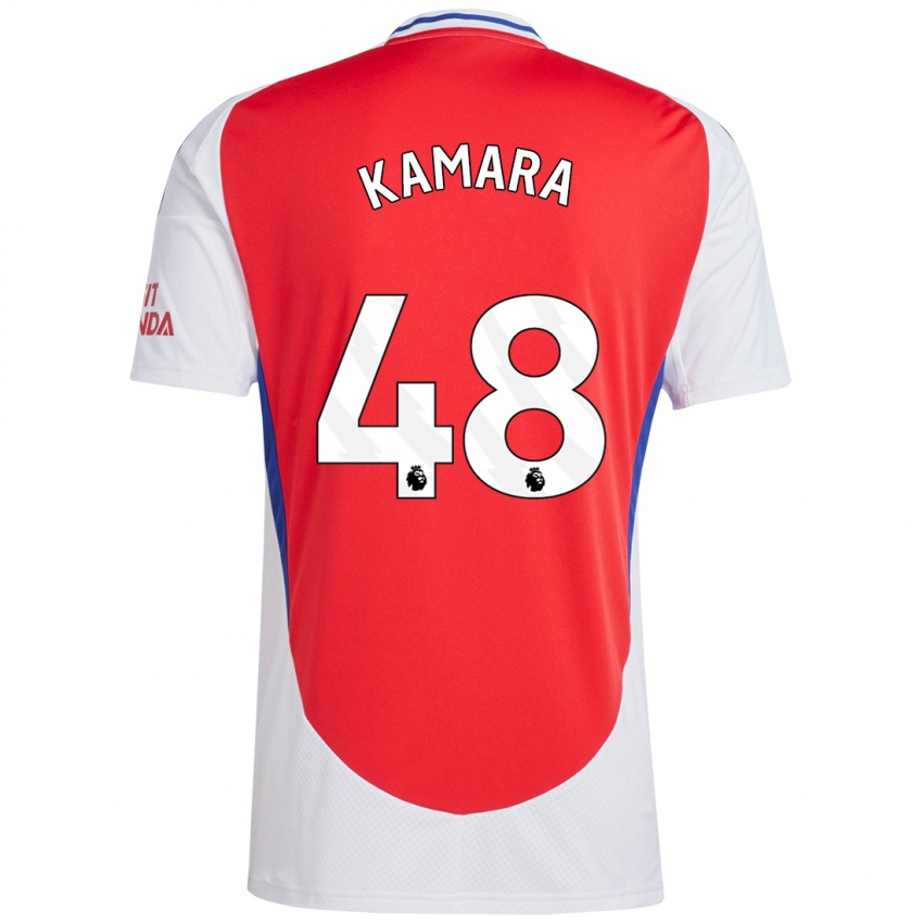 Niño Camiseta Osman Kamara #48 Rojo Blanco 1ª Equipación 2024/25 La Camisa