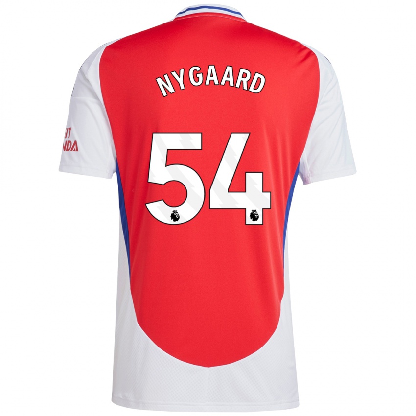 Niño Camiseta Lucas Nygaard #54 Rojo Blanco 1ª Equipación 2024/25 La Camisa