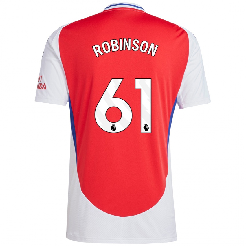 Niño Camiseta Josh Robinson #61 Rojo Blanco 1ª Equipación 2024/25 La Camisa