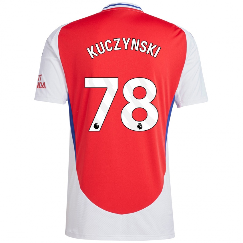 Niño Camiseta Max Kuczynski #78 Rojo Blanco 1ª Equipación 2024/25 La Camisa