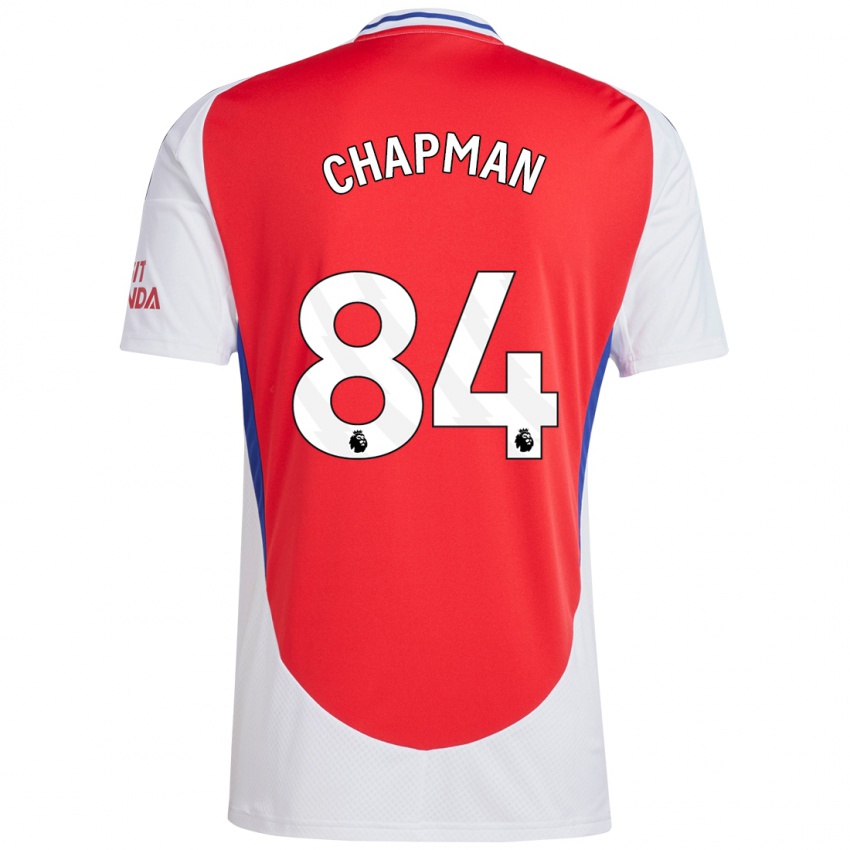 Niño Camiseta Samuel Chapman #84 Rojo Blanco 1ª Equipación 2024/25 La Camisa