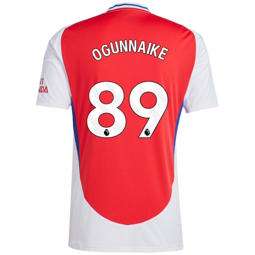 Niño Camiseta Josh Ogunnaike #89 Rojo Blanco 1ª Equipación 2024/25 La Camisa