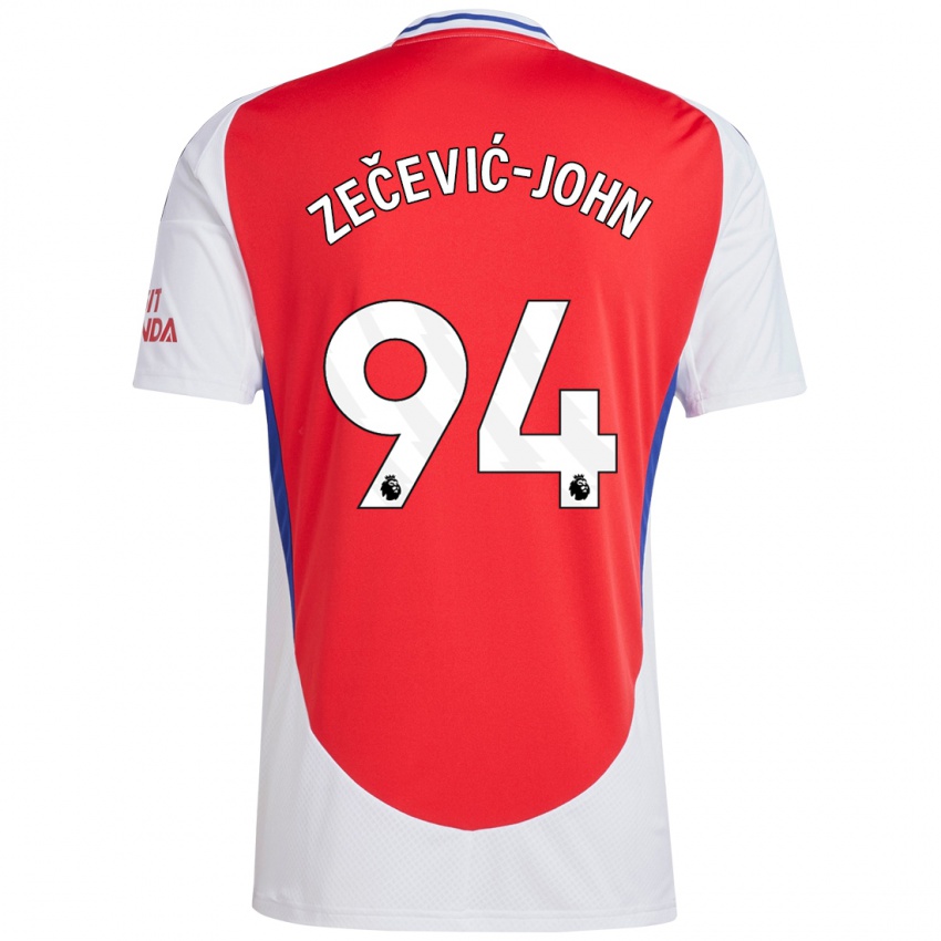 Niño Camiseta Louis Zečević-John #94 Rojo Blanco 1ª Equipación 2024/25 La Camisa