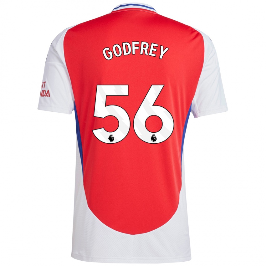 Niño Camiseta Freya Godfrey #56 Rojo Blanco 1ª Equipación 2024/25 La Camisa