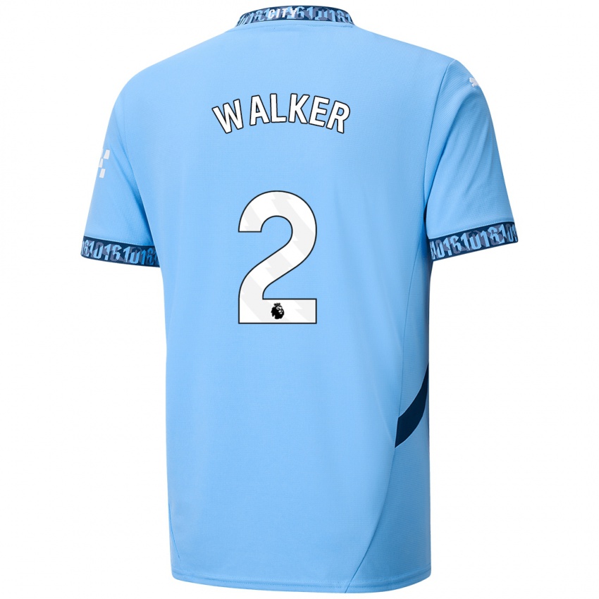 Niño Camiseta Kyle Walker #2 Azul Marino 1ª Equipación 2024/25 La Camisa