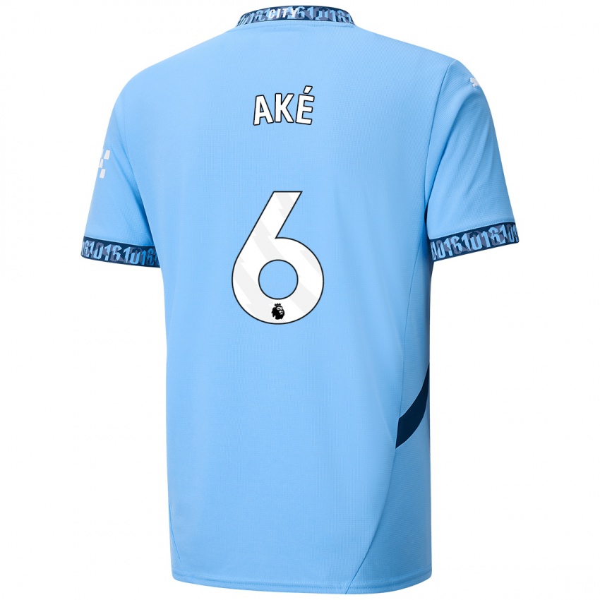 Niño Camiseta Nathan Ake #6 Azul Marino 1ª Equipación 2024/25 La Camisa