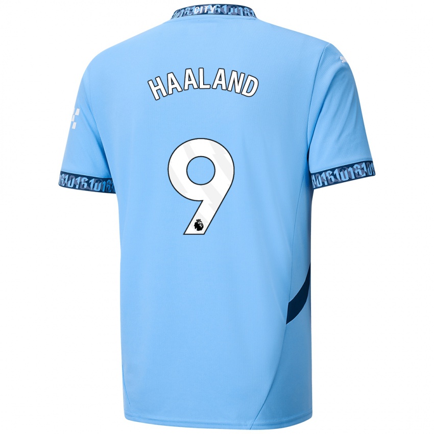 Niño Camiseta Erling Haaland #9 Azul Marino 1ª Equipación 2024/25 La Camisa