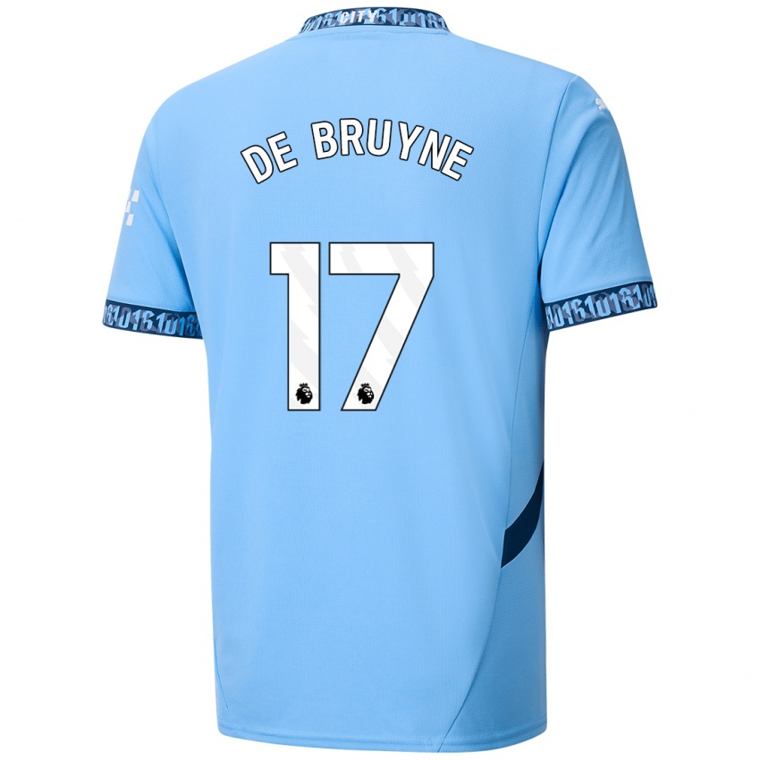 Niño Camiseta Kevin De Bruyne #17 Azul Marino 1ª Equipación 2024/25 La Camisa