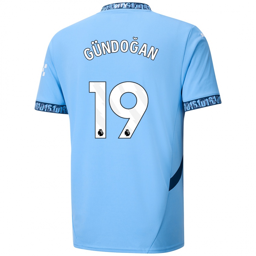 Niño Camiseta Ilkay Gundogan #19 Azul Marino 1ª Equipación 2024/25 La Camisa