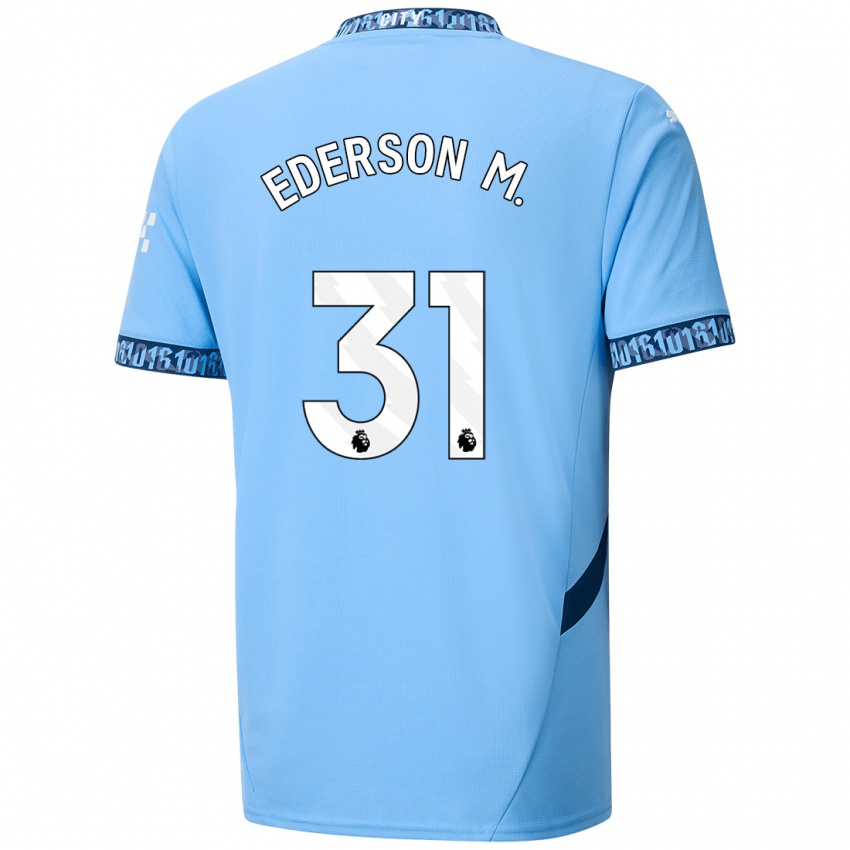 Niño Camiseta Ederson Moraes #31 Azul Marino 1ª Equipación 2024/25 La Camisa