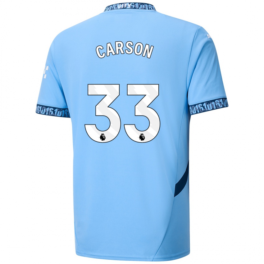 Niño Camiseta Scott Carson #33 Azul Marino 1ª Equipación 2024/25 La Camisa