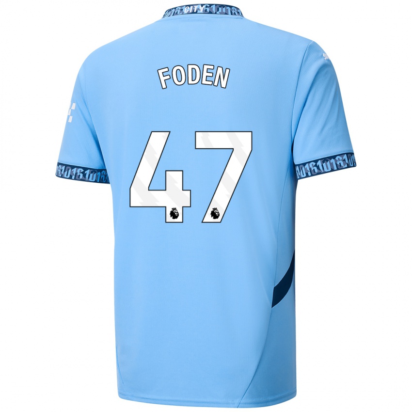 Niño Camiseta Phil Foden #47 Azul Marino 1ª Equipación 2024/25 La Camisa