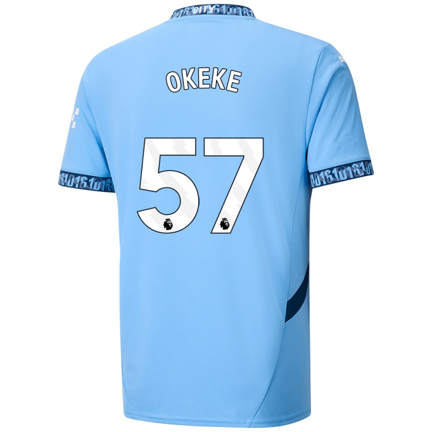 Niño Camiseta Michael Okeke #57 Azul Marino 1ª Equipación 2024/25 La Camisa