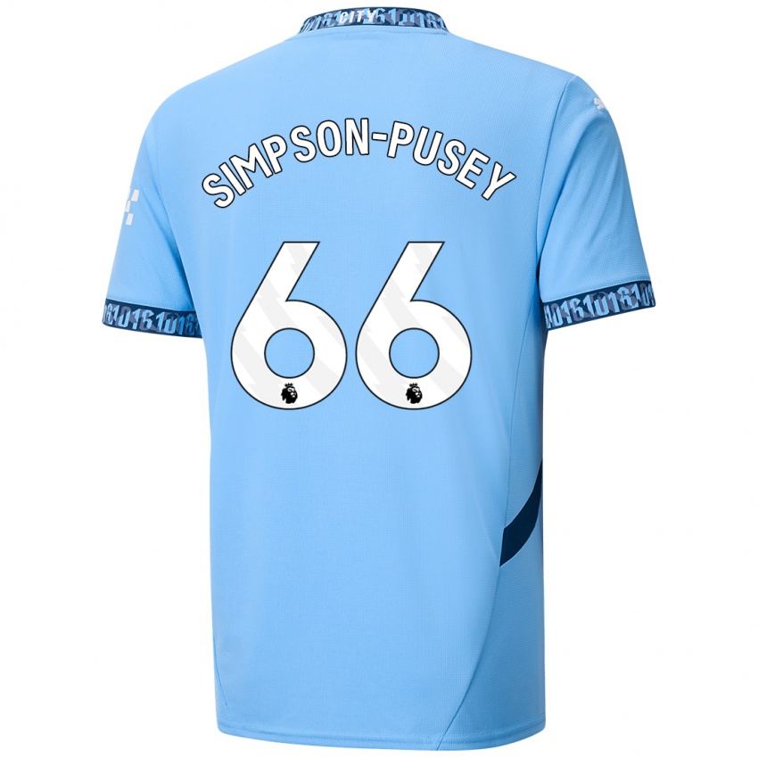 Niño Camiseta Jahmai Simpson-Pusey #66 Azul Marino 1ª Equipación 2024/25 La Camisa