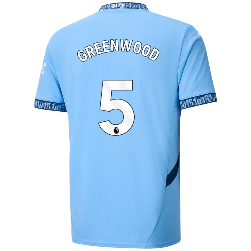 Niño Camiseta Alex Greenwood #5 Azul Marino 1ª Equipación 2024/25 La Camisa