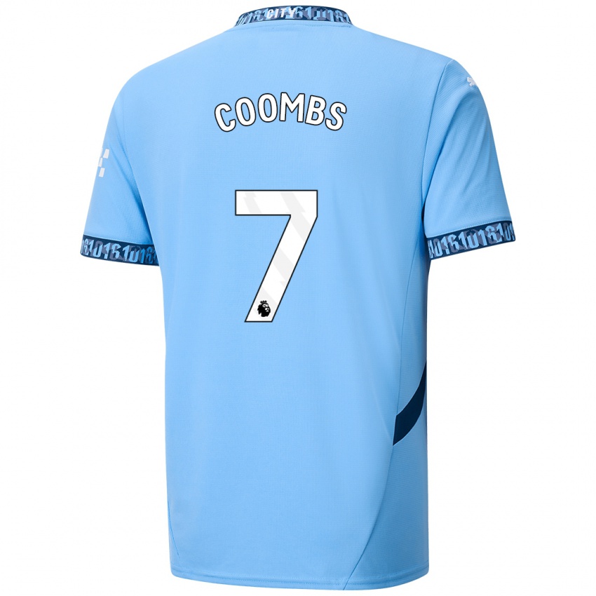 Niño Camiseta Laura Coombs #7 Azul Marino 1ª Equipación 2024/25 La Camisa