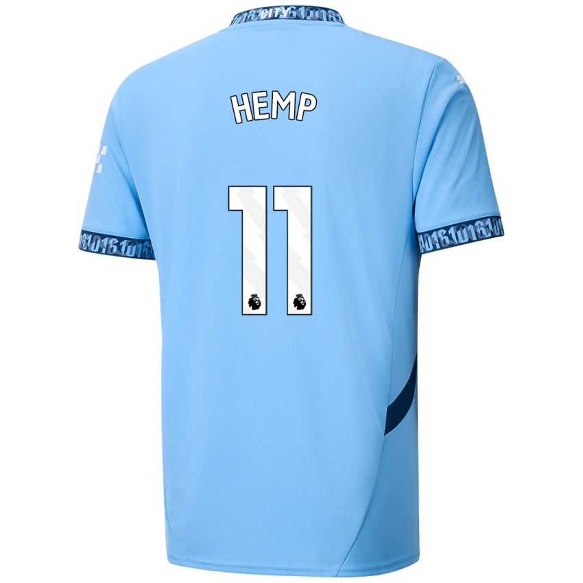 Niño Camiseta Lauren Hemp #11 Azul Marino 1ª Equipación 2024/25 La Camisa