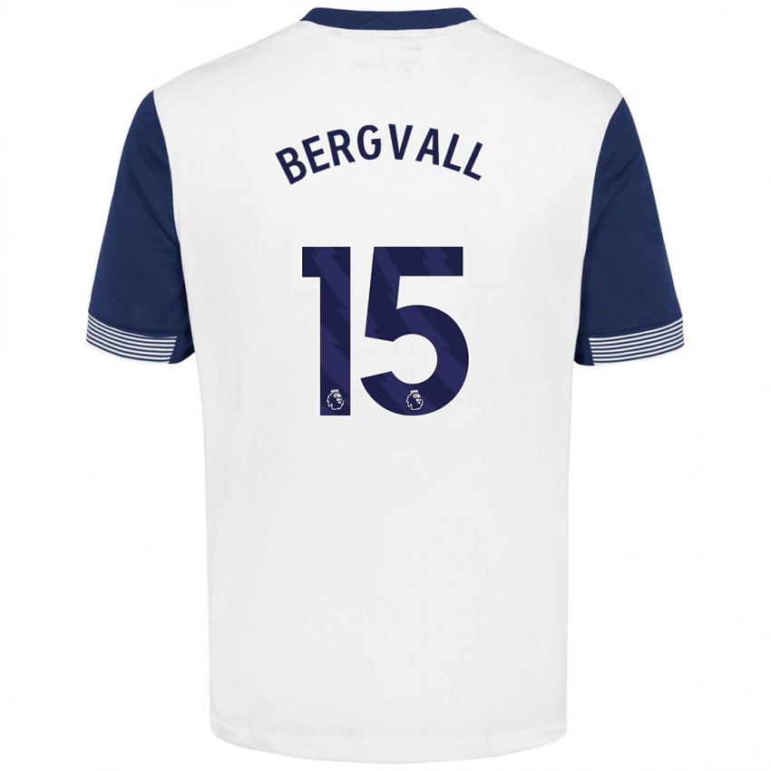 Niño Camiseta Lucas Bergvall #15 Blanco Azul 1ª Equipación 2024/25 La Camisa