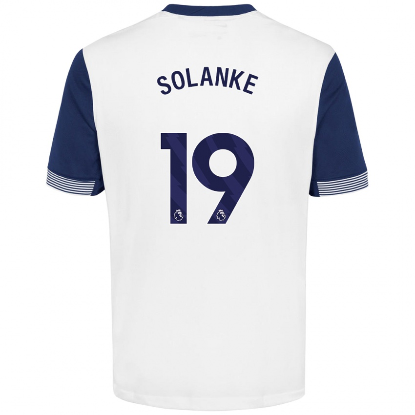 Niño Camiseta Dominic Solanke #19 Blanco Azul 1ª Equipación 2024/25 La Camisa