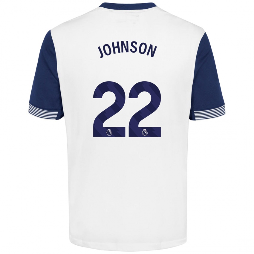 Niño Camiseta Brennan Johnson #22 Blanco Azul 1ª Equipación 2024/25 La Camisa