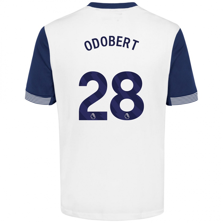 Niño Camiseta Wilson Odobert #28 Blanco Azul 1ª Equipación 2024/25 La Camisa