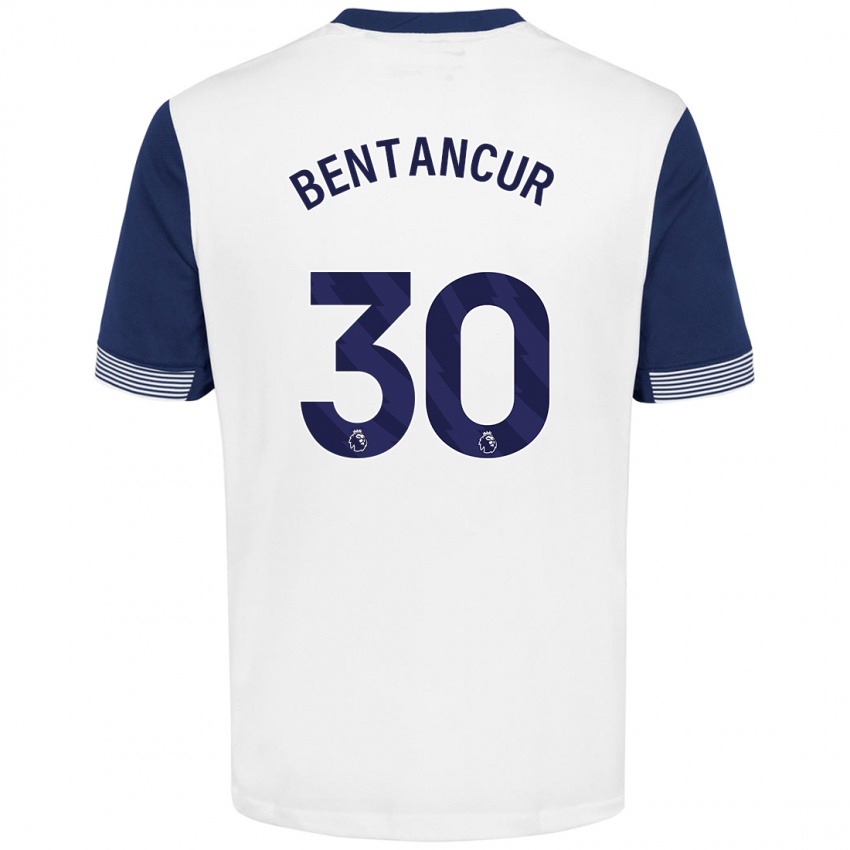 Niño Camiseta Rodrigo Bentancur #30 Blanco Azul 1ª Equipación 2024/25 La Camisa