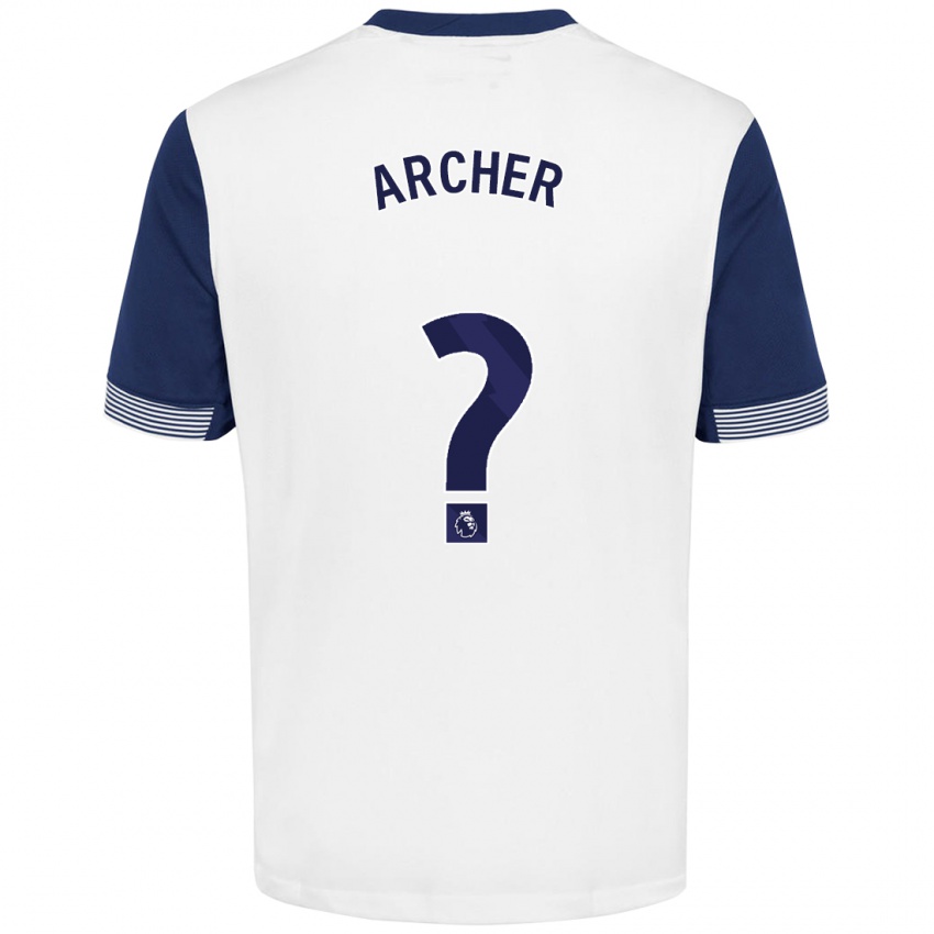 Niño Camiseta Samual Archer #0 Blanco Azul 1ª Equipación 2024/25 La Camisa