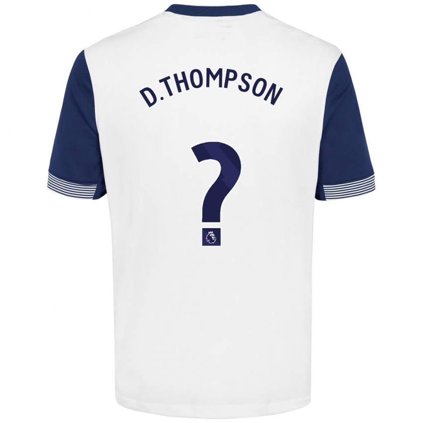 Niño Camiseta Dylan Thompson #0 Blanco Azul 1ª Equipación 2024/25 La Camisa