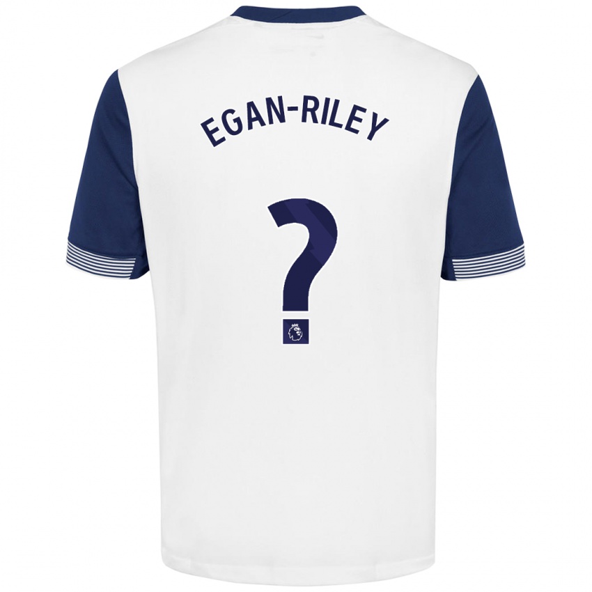 Niño Camiseta Roman Egan-Riley #0 Blanco Azul 1ª Equipación 2024/25 La Camisa