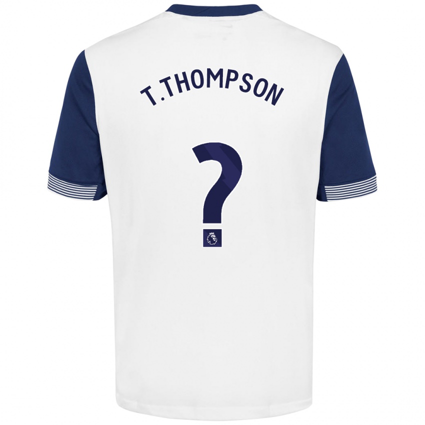 Niño Camiseta Tynan Thompson #0 Blanco Azul 1ª Equipación 2024/25 La Camisa