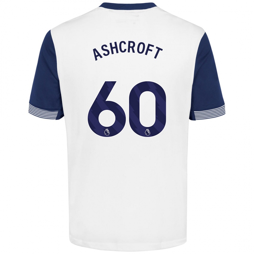 Niño Camiseta Tyrell Ashcroft #60 Blanco Azul 1ª Equipación 2024/25 La Camisa