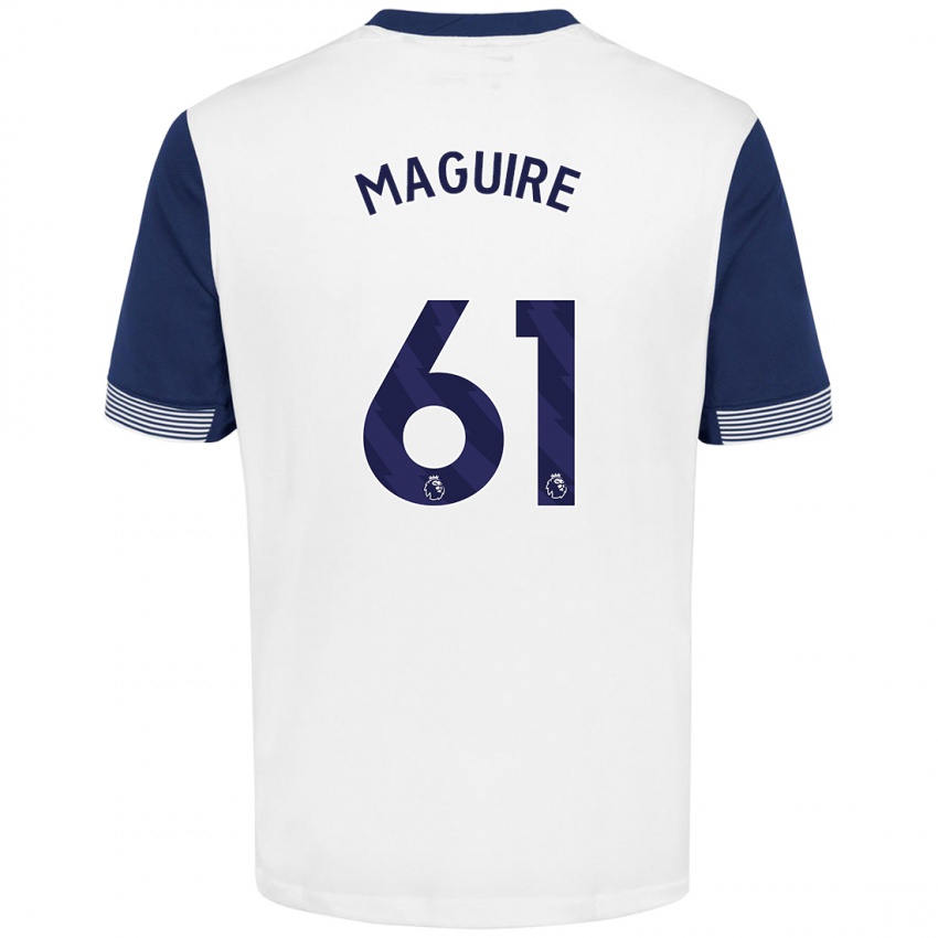 Niño Camiseta Aaron Maguire #61 Blanco Azul 1ª Equipación 2024/25 La Camisa