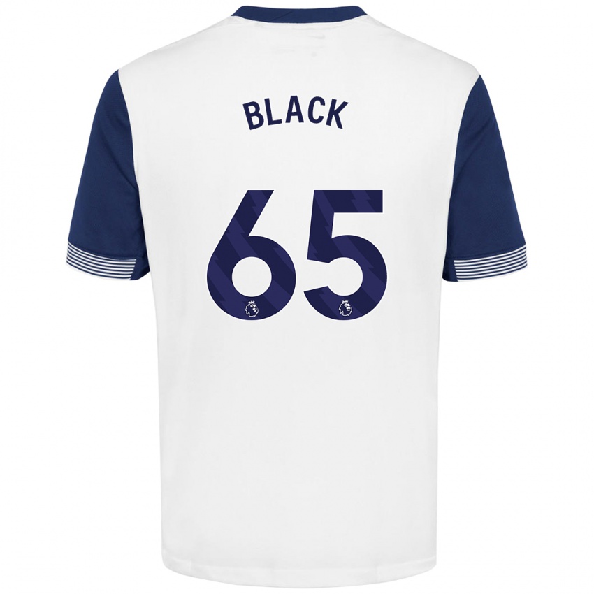 Niño Camiseta Leo Black #65 Blanco Azul 1ª Equipación 2024/25 La Camisa