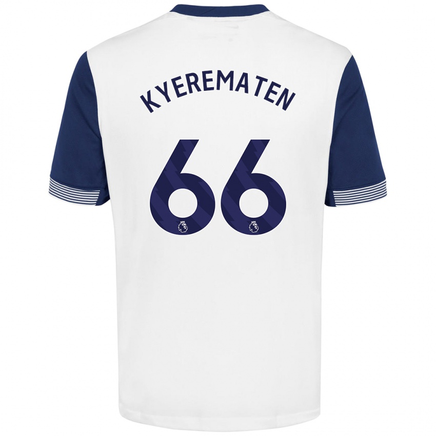 Niño Camiseta Rio Kyerematen #66 Blanco Azul 1ª Equipación 2024/25 La Camisa