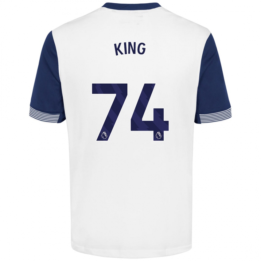 Niño Camiseta Maeson King #74 Blanco Azul 1ª Equipación 2024/25 La Camisa