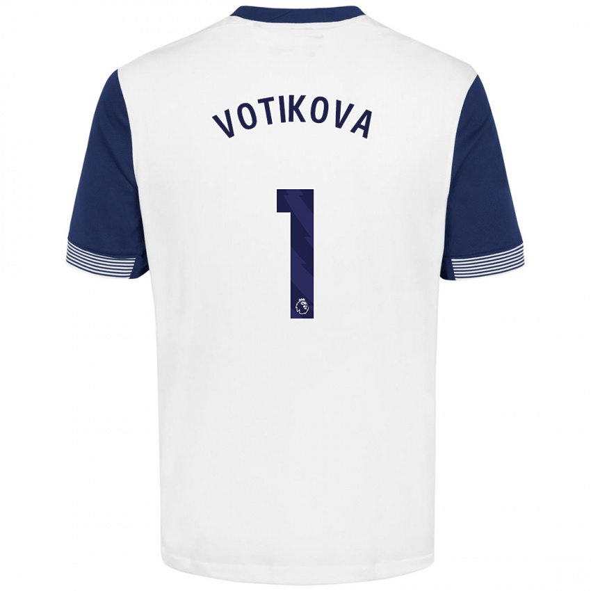 Niño Camiseta Barbora Votíková #1 Blanco Azul 1ª Equipación 2024/25 La Camisa