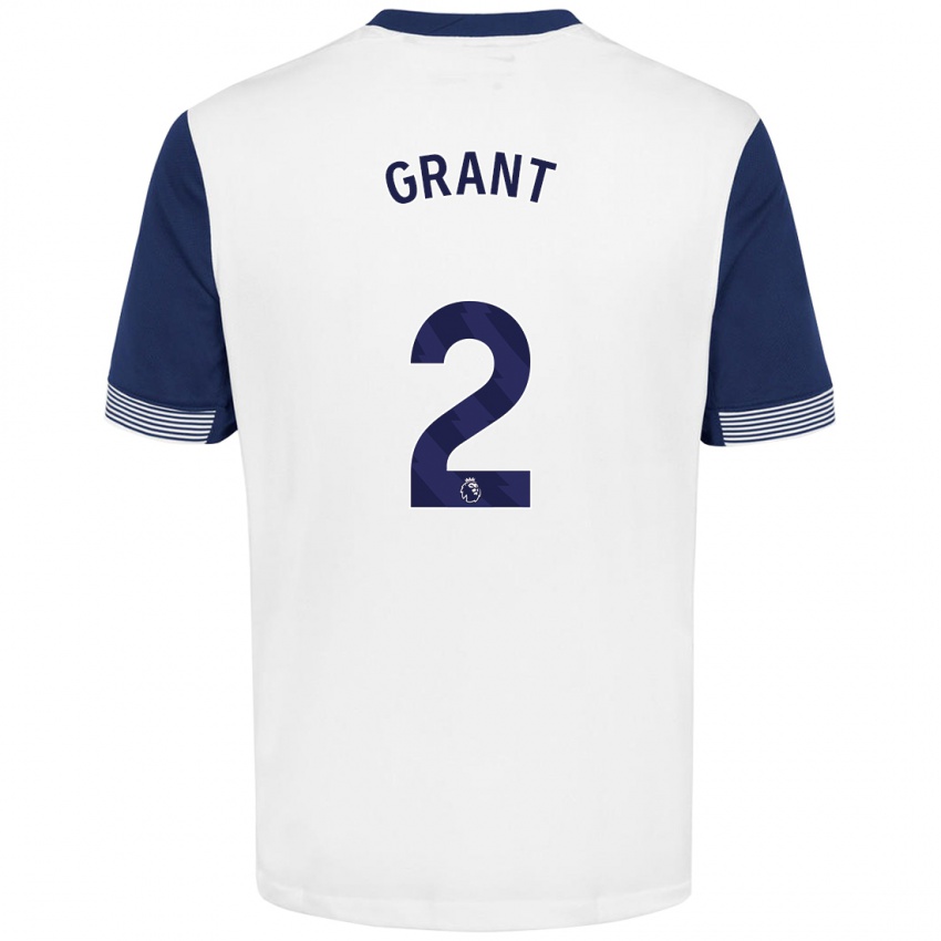 Niño Camiseta Charlotte Grant #2 Blanco Azul 1ª Equipación 2024/25 La Camisa