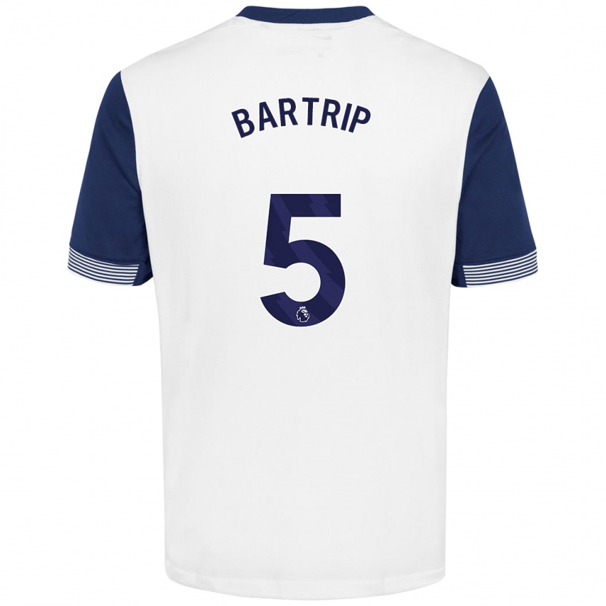 Niño Camiseta Molly Bartrip #5 Blanco Azul 1ª Equipación 2024/25 La Camisa