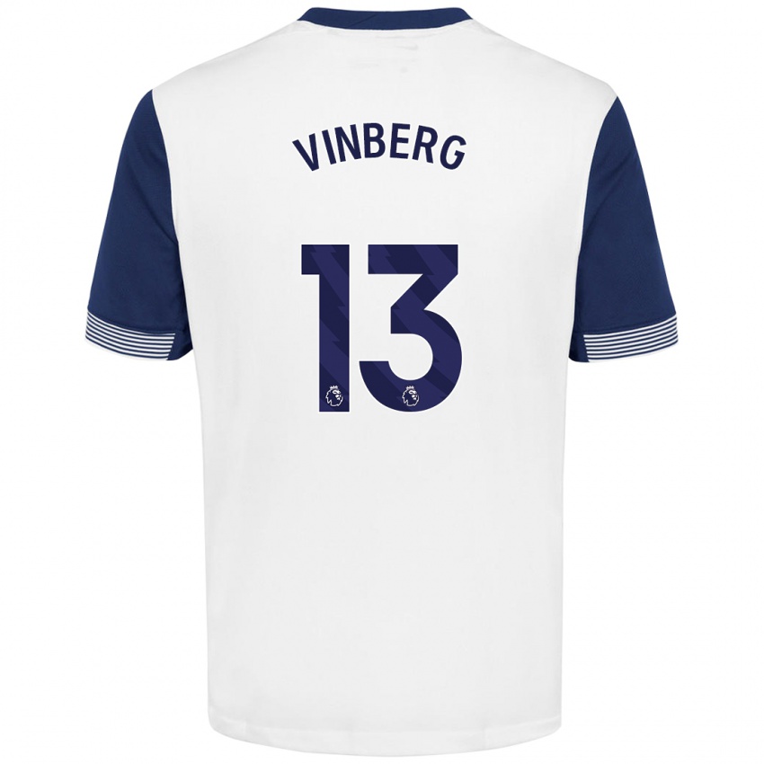 Niño Camiseta Matilda Vinberg #13 Blanco Azul 1ª Equipación 2024/25 La Camisa