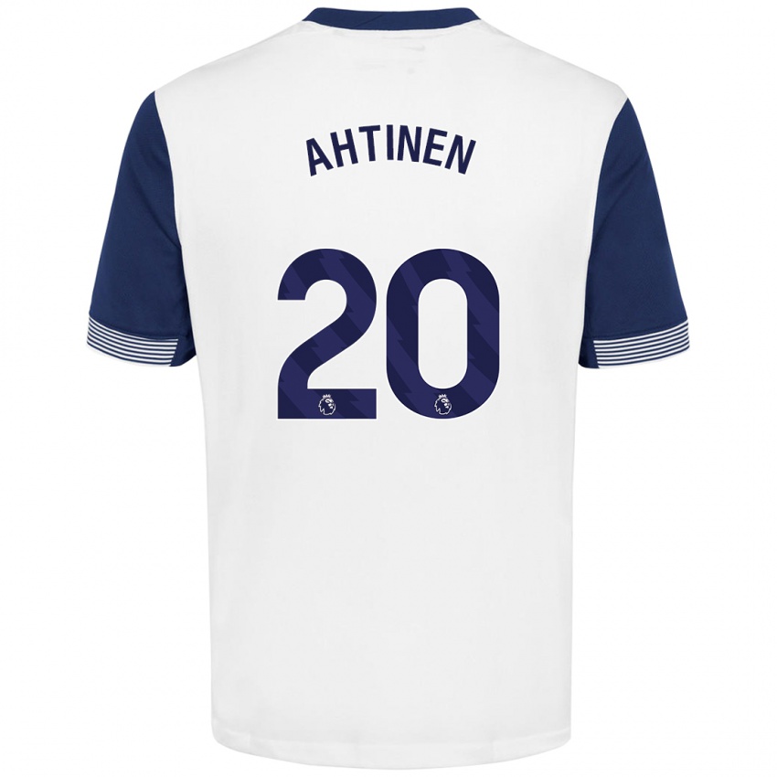 Niño Camiseta Olga Ahtinen #20 Blanco Azul 1ª Equipación 2024/25 La Camisa